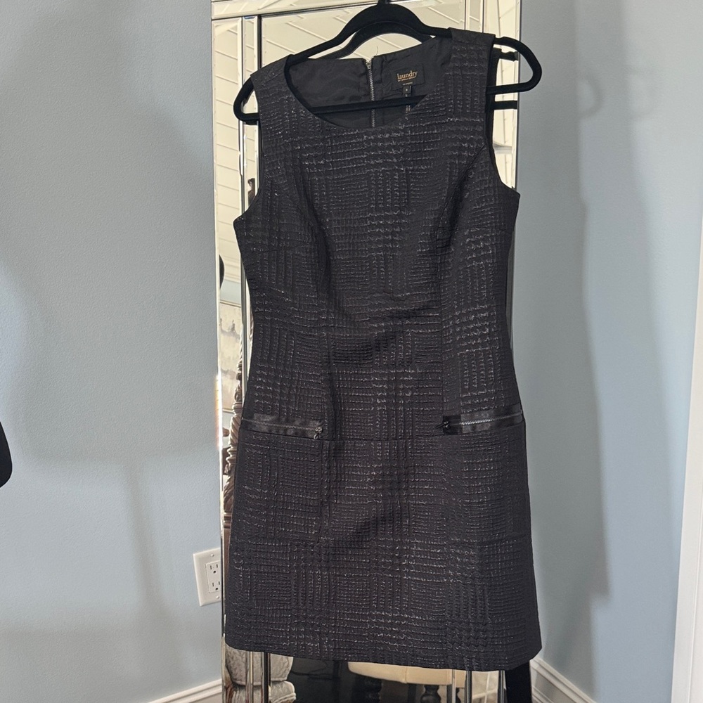 Laundry By Shelli Segal Black Textured Mini Dress